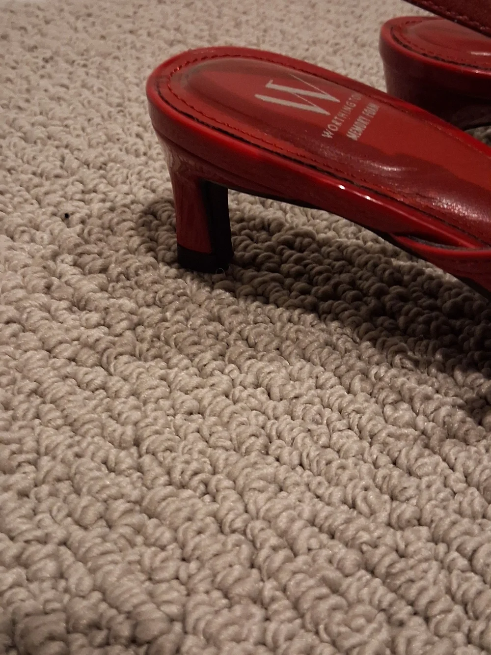 Worthington Red Patent Slingback Pointed-Toe Heels with Triple Straps